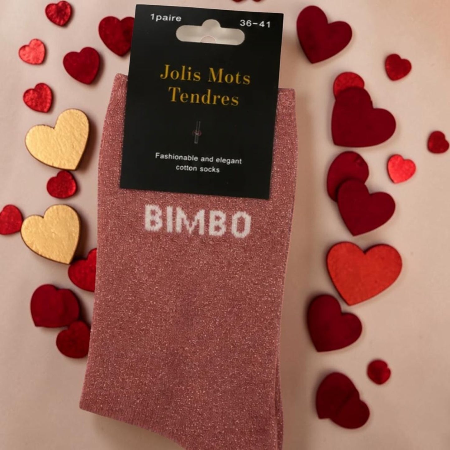 Chaussettes Fun "BIMBO" Rose