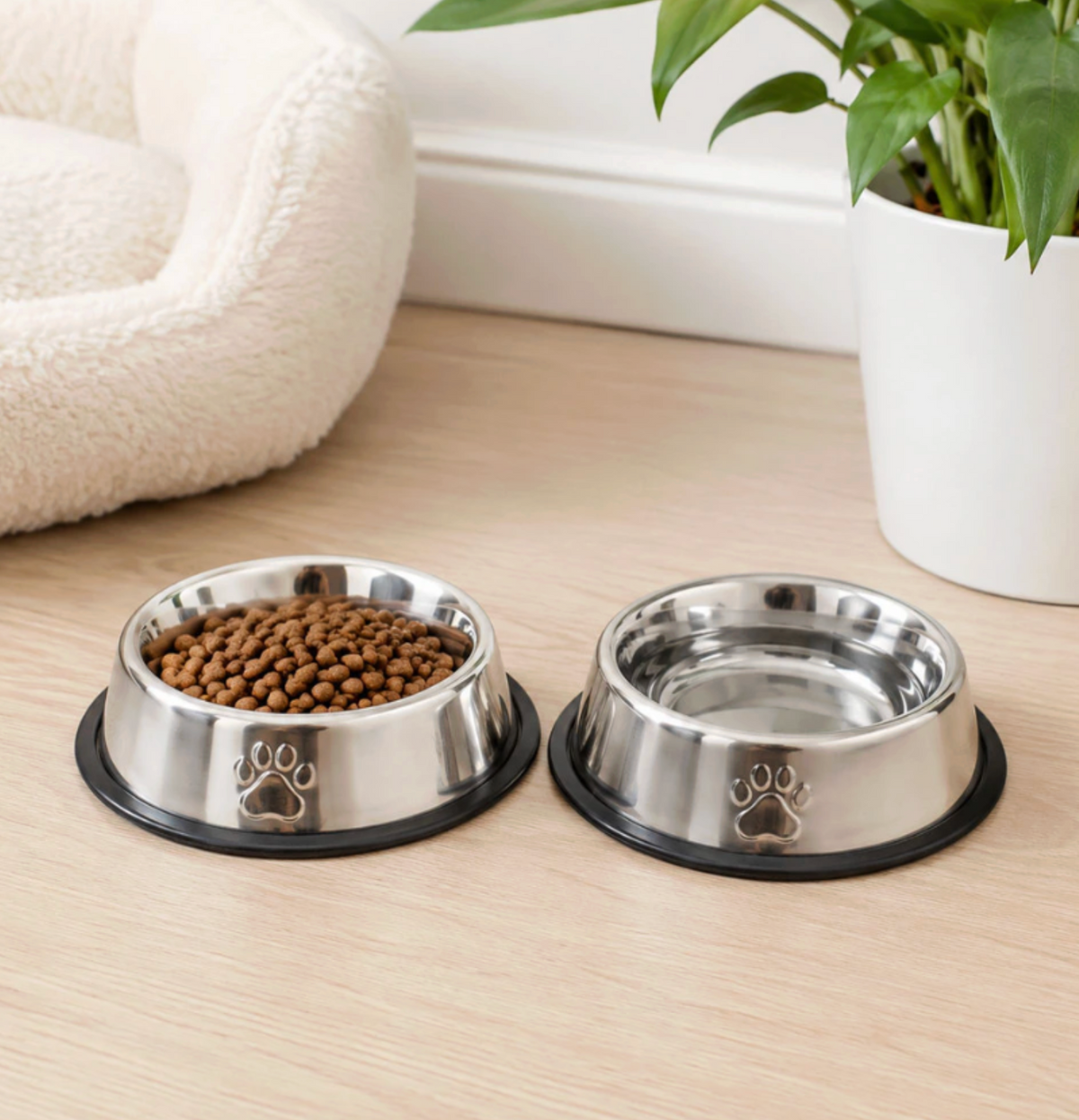 Gamelle pour chien et chat en acier inoxydable/antidérapant