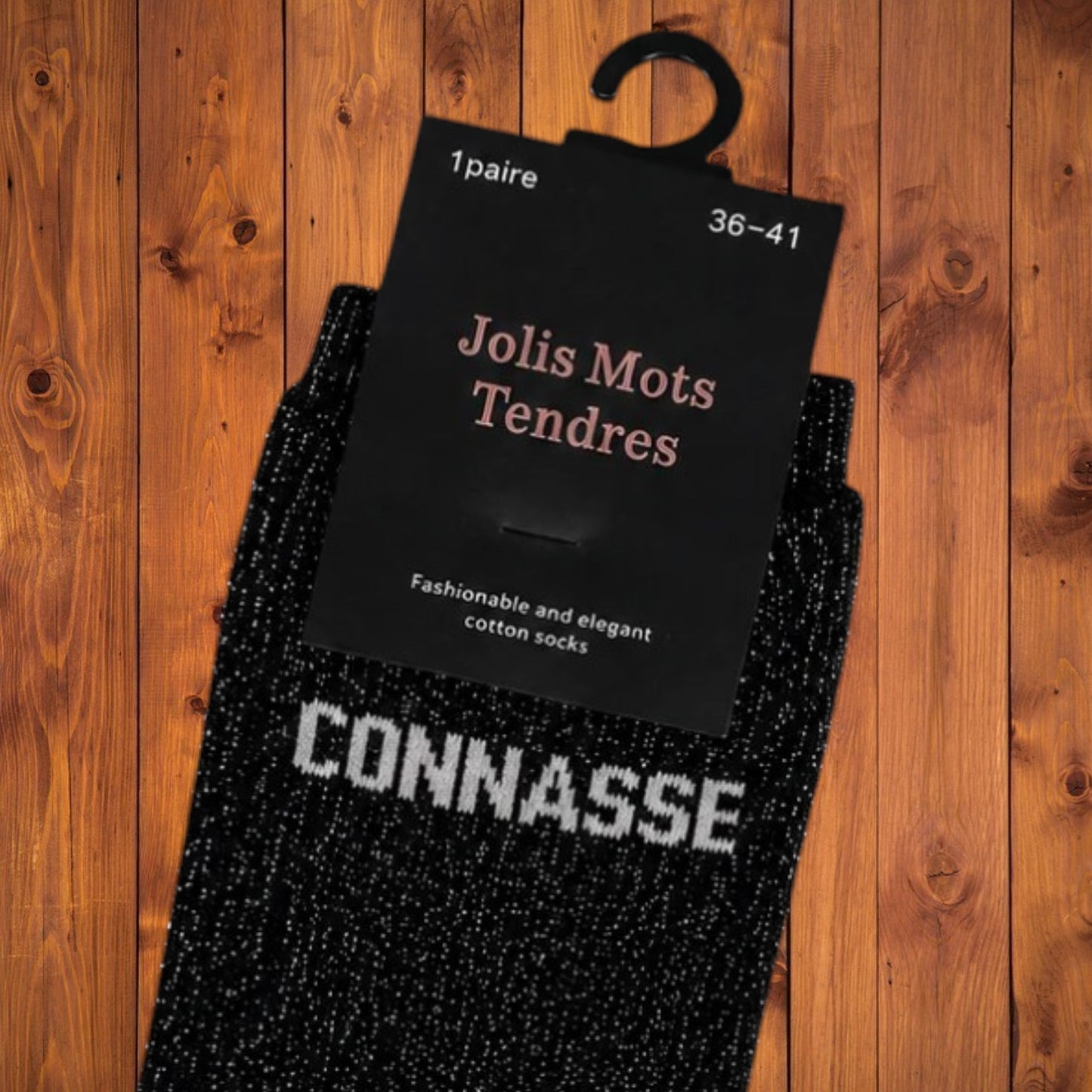 Chaussettes Fun "CONNASSE" Noir