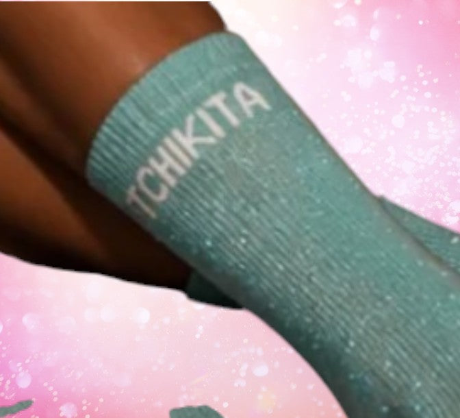 Chaussettes Fun " TCHIKITA" Vert D'Eau