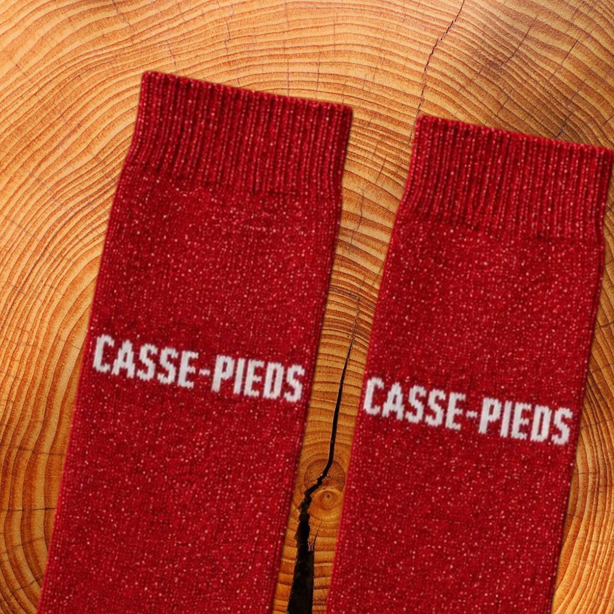 Chaussettes Fun "CASSE-PIEDS" Rouge