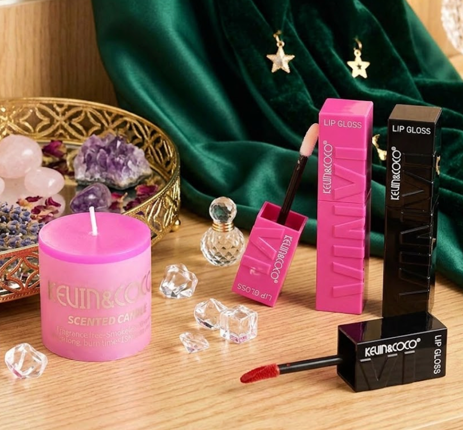 Coffret 3 pièces :  Gloss Brillant + Gloss Mat + Bougie