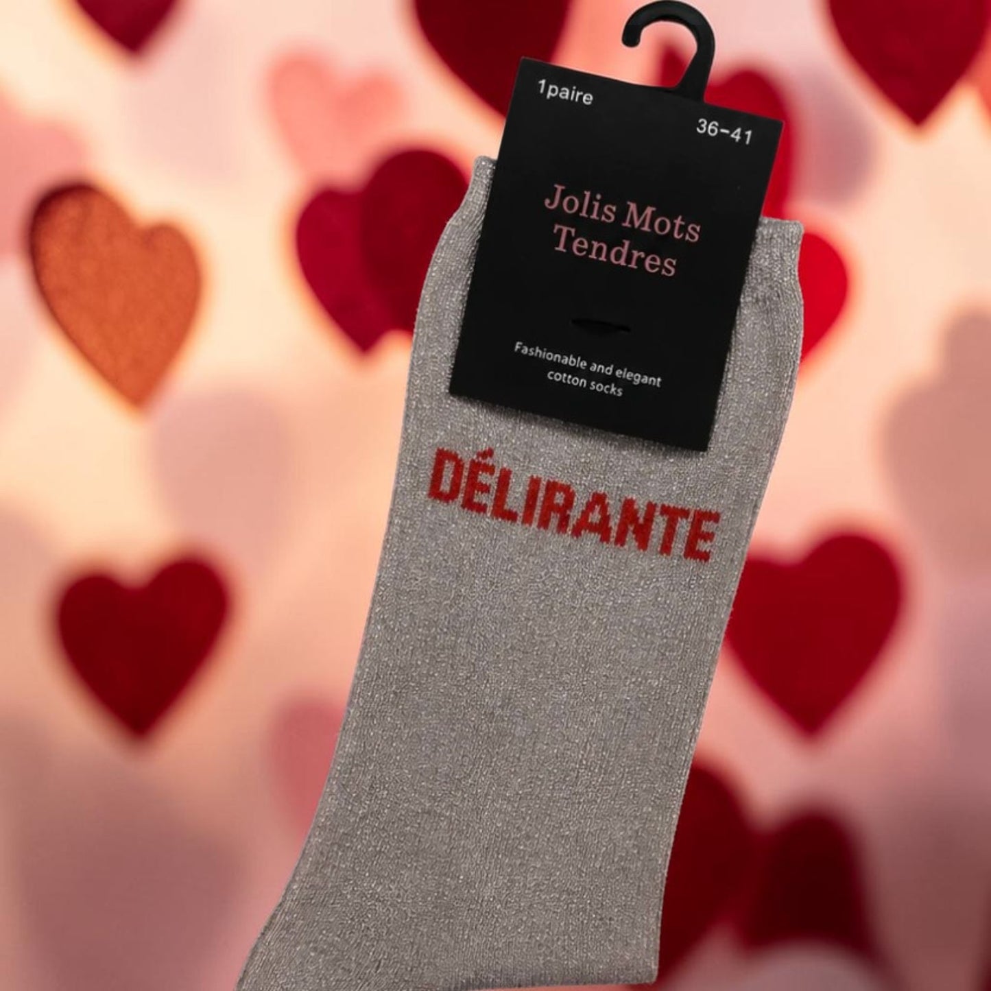 Chaussettes Fun "DÉLIRANTE" Gris Argenté