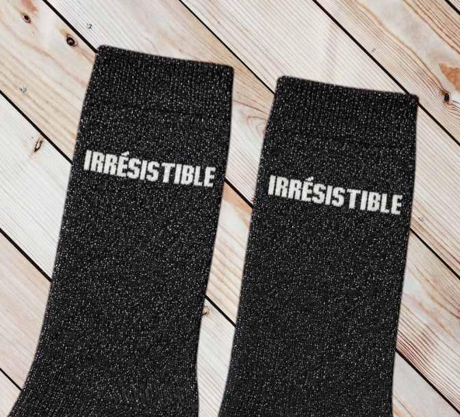 Chaussettes Fun "IRRÉSISTIBLE " Noir