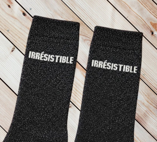 Chaussettes Fun "IRRÉSISTIBLE " Noir