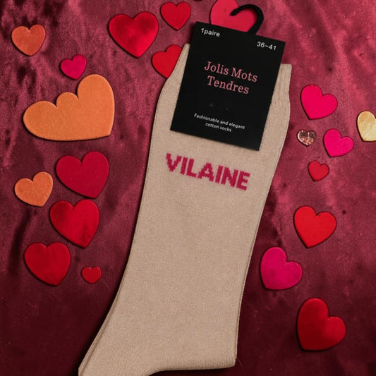Chaussettes Fun "VILAINE" Beige Doré