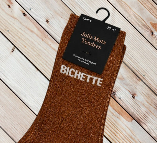 Chaussettes Fun "BICHETTE" Bronze