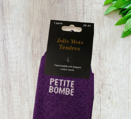 Chaussettes Fun "PETITE BOMBE" Violette