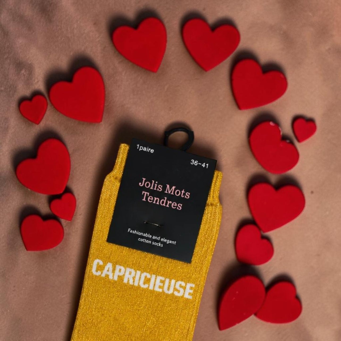 Chaussettes Fun "CAPRICIEUSE" JAUNE