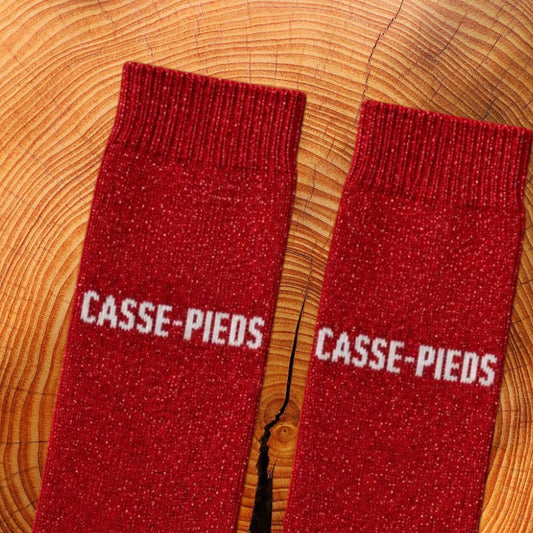 Chaussettes Fun "CASSE-PIEDS" Rouge