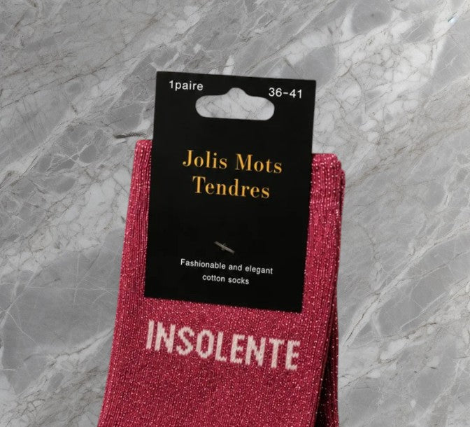 Chaussette Fun "INSOLENTE" Violette