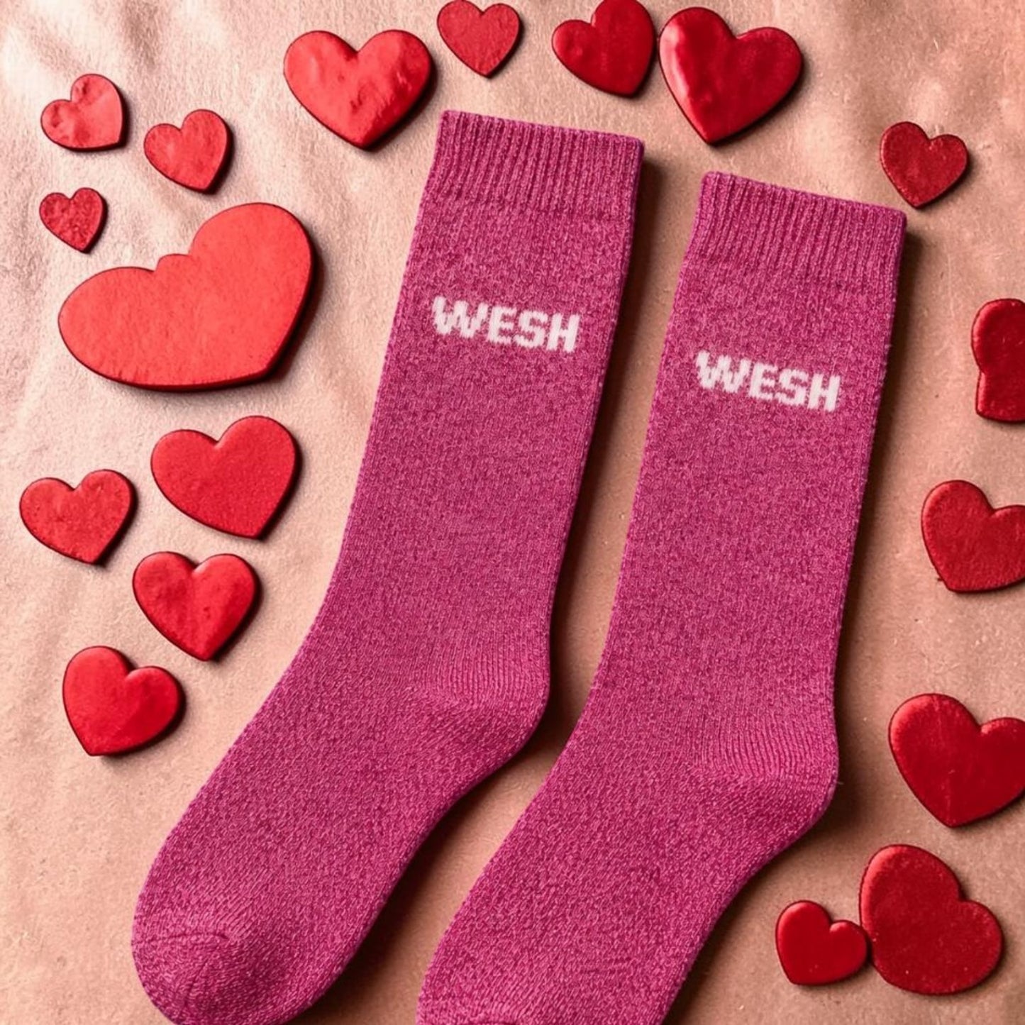 Chaussettes Fun "WESH" Rose